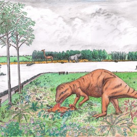 Allosaurus in het park.jpg